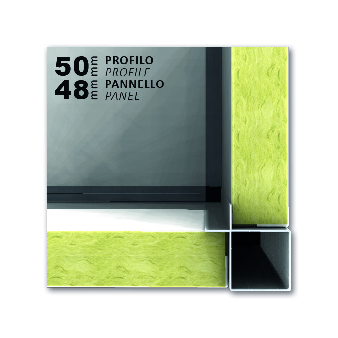 Profilo 50 mm | Pannello sp. 48 mm
